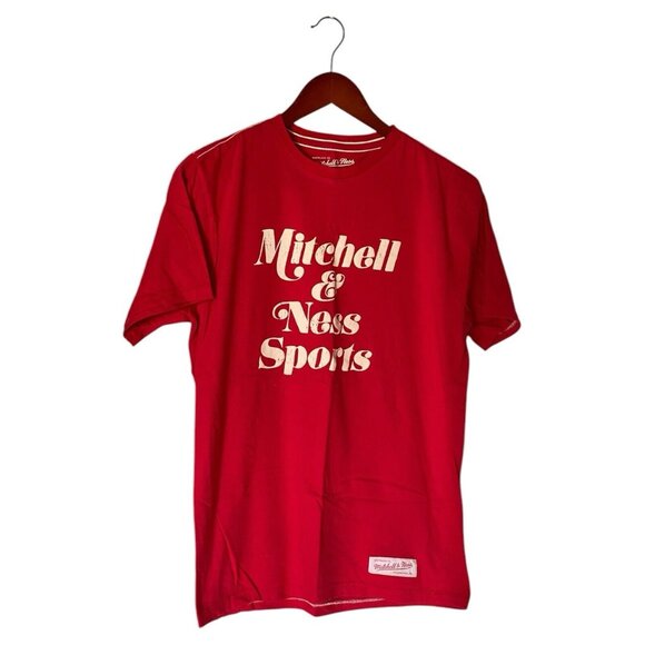 Mitchell & Ness Other - Mitchell & Ness Red S/S T-Shirt Men's Size M Medium Spell-Out Tailored Fit